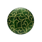 身につける漆 蒔絵のアクセサリー ブローチ 丸6 金箔海波 ひすい色 坂本これくしょんの艶やかで美しくとても軽い和木に漆塗りのアクセサリー SAKAMOTO COLLECTION wearable MAKIE accessories Brooch round 6 gilt sea wave jade green 少し大きめでラウンド型のシンプルで使いやすいアクセサリー、のびやかなラインで描かれた海波柄の金箔蒔絵、とても軽いのにボリュームがありコートの襟元などにぴったりです。  #ブローチ #Brooch #JadeGreen #海波柄 #大きめブローチ #蒔絵のブローチ #海波蒔絵 #蒔絵のアクセサリー #漆のアクセサリー #漆塗り #身につける漆 #坂本これくしょん #会津 