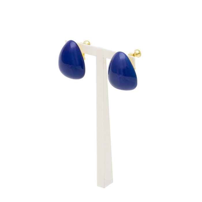 身につける漆 漆のアクセサリー イヤリング 花びら2.2 瑠璃色 坂本これくしょんの艶やかで美しくとても軽い和木に漆塗りのアクセサリー SAKAMOTO COLLECTION wearable URUSHI accessories Earrings  petal 2.2 lapis lazuli blue ふわりと軽やかな花びらのような曲線美が魅力のデザイン、ラピスラズリの様な少し赤味の有る濃て深いブルーはとても人気のお色、つけると耳元や表情がパッと明るくなります。 イメージ写真3