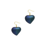 RIE SAKAMOTO COLLECTION 身につける漆 漆のアクセサリー ピアス ハート KOKON色 坂本これくしょんの艶やかで美しくとても軽い和木に漆塗りのアクセサリー SAKAMOTO COLLECTION wearable URUSHI accessories pierces Earrings Heart KOKON blue 滑らかな曲線のとてもキュートなフォルム、チタン粉を手作業で蒔絵加工、オリジナルの偏光発色のブルー色、上品な大人の華やかさを秘めた青色と好評です。  #ピアス #pierces #Earrings #ハート #heartpierces #KOKON #偏光発色ブルー #軽いピアス #耳が痛くない #漆のアクセサリー #漆塗り #身につける漆 #坂本これくしょん #会津 