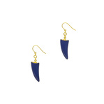 RIE SAKAMOTO COLLECTION 身につける漆 漆のアクセサリー ピアス つの 瑠璃色 坂本これくしょんの和木に漆のアクセサリー SAKAMOTO COLLECTION wearable URUSHI accessories pierces horns Deep blue lapis lazuli 上品で奥行き感のある魅惑のディープブルー、耳元で可愛く揺れる素敵なフォルム、片側約0.8gととても軽くて負担がかかりにくく１日着けても耳が痛くなりにくい仕上がりです。  #ピアス #pierces #つのピアス #瑠璃色 #ラピスラズリ #Deepblue #lapislazuli #軽いピアス #耳が痛くない #漆のアクセサリー #漆塗り #身につける漆 #坂本これくしょん #会津 