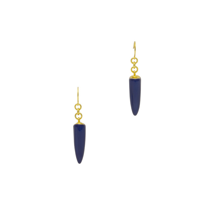 身につける漆 漆のアクセサリー ピアス つの 瑠璃色 坂本これくしょんの和木に漆のアクセサリー SAKAMOTO COLLECTION wearable URUSHI accessories pierces horns Deep blue lapis lazuli 上品で奥行き感のある魅惑のディープブルー、耳元で可愛く揺れる素敵なフォルム、片側約0.8gととても軽くて負担がかかりにくく１日着けても耳が痛くなりにくい仕上がりです。 イメージ写真2