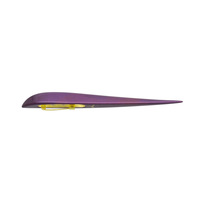 身につける漆 蒔絵のアクセサリー ブローチ 流星 箔紫色 坂本これくしょんの艶やかで美しくとても軽い「和木に漆塗りのアクセサリー」より、流れるようなシャープなフォルム、香りたつような艶やかなお色が人気の箔紫色 Wearable URUSHI Accessories Brooches meteor ShootingStar PurpleColor シャープで存在感あるフォルムが人気、上品で奥行き感のある坂本これくしょんオリジナルの「箔紫色」ブローチの山に当たる部分には金箔で蒔絵、この金箔のラインがジャケットやニットの襟元にすっきりとシャープな印象、華やかに上品に演出。箔紫色のアクセサリーは古希のプレゼントにも喜ばれています。 イメージ写真3
