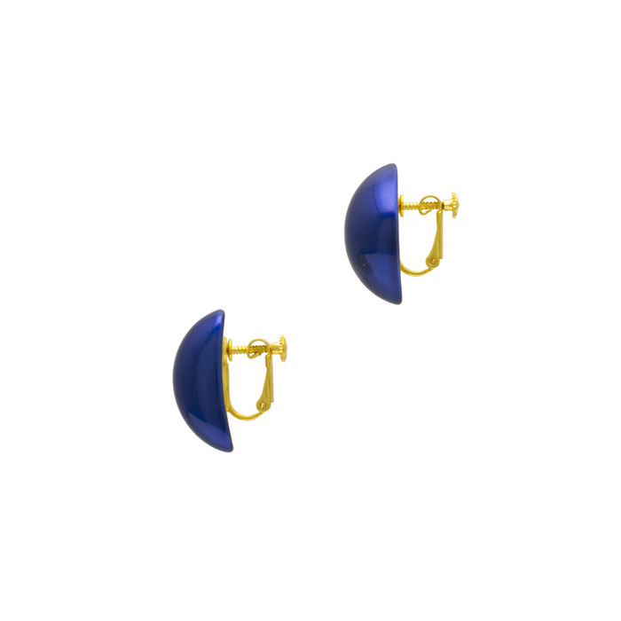 身につける漆 漆のアクセサリー イヤリング 月の雫 コバルト色 坂本これくしょん SAKAMOTO COLLECTION wearable URUSHI accessories earrings Moon Drops cobalt blue 発色の良い鮮やかなブルーが上品でクールな印象　程よいボリュームで顔の形を選ばずどなたにもフィット　軽くて耳元に負担も少なくかぶれ防止コートで安心。 イメージ写真2