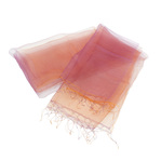 まるで羽衣のような軽やかさが特徴のとても使いやすいシルクスカーフ 花衣 はなごろも SAKAMOTO COLLECTION Silk organza scarf flower clothing orange & purple gradation 人の手の作り出す温かみと繊細さと緻密さ、朝焼けをイメージしたオレンジからパープルに変わるグラデーションカラーがお顔周りをぱぁっと明るく、外出時やオフィスなどでのtとしても活躍しそう。  #シルクスカーフ #silkscarf #オーガンジースカーフ #グラデーション #ストール #花衣 #手織り #手染め #冷房対策 #プレゼント #軽いスカーフ #坂本これくしょん #会津 