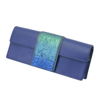 蒔絵のハンドバッグ クラッチバッグ オーロラの湖面 チタン粉 ショルダーストラップ付き 日本の伝統を現代に活かす URUSHI SAKAMOTO MAKIE handbag clutch bag aurora Lake Titanium gradation ラグジュアリーなデザイン、素材にこだわったブルーの牛革にチタン粉グラデーション蒔き分け施し高級感あふれる蒔絵のバッグ、使いやすさとデザイン性の両方の面から考えた仕上り  #バッグ #bags #ハンドバッグ #handbag #牛革バッグ #leatherbags #ラグジュアリー #クラッチバッグ #オーロラの湖面 #チタン粉 #身につける漆 #坂本これくしょん #会津  イメージ写真1