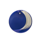 身につける漆 漆のアクセサリー ブローチ 新月 コバルト色 坂本これくしょんの艶やかで美しくとても軽い和木に漆塗りのアクセサリー SAKAMOTO COLLECTION Wearable URUSHI MAKIE brooch New Moon cobalt blue 丸く立体的で使いやすいフォルムに発色の良い鮮やかなブルー、刷毛目のシャープなラインのプラチナ箔蒔絵、ポイントに銀粒SV999、オールシーズン活用のアイテム。  #ブローチ #brooch #新月 #コバルト色 #cobaltblue #プラチナ箔蒔絵 #蒔絵のブローチ #軽いブローチ #漆のアクセサリー #漆塗り #身につける漆 #坂本これくしょん #会津 