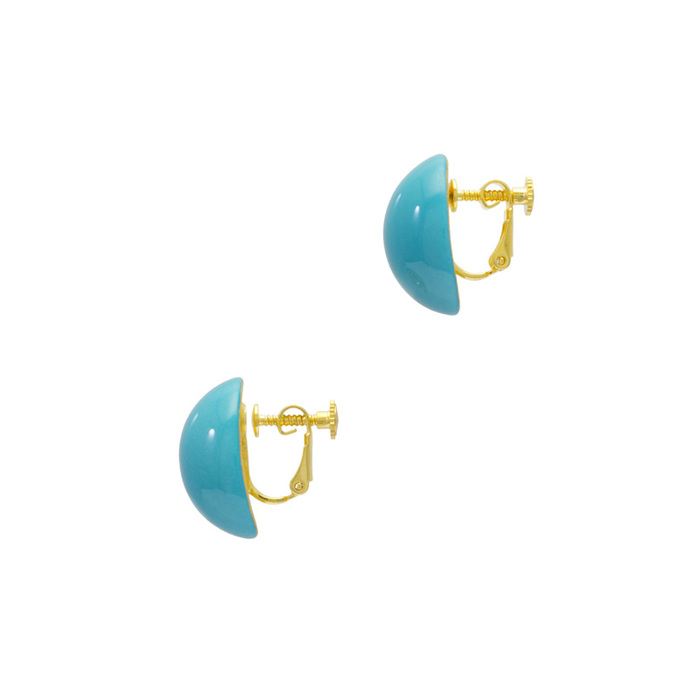 身につける漆 漆のアクセサリー イヤリング こでまり エメラルドブルー色 坂本これくしょんの艶やかで美しくとても軽い和木に漆塗りのアクセサリー sakamoto collection  COLLECTION wearable URUSHI accessories earrings Kodemari emerald blue ベーシックな優しい曲線のフォルムに上品で爽やかな優しいブルー、軽くて耳が痛くなりにくく安心して使えます。 イメージ写真2