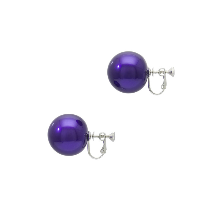 身につける漆 漆のアクセサリー イヤリング ピアス 球2.0 本紫色 坂本これくしょんの艶やかで美しくとても軽い和木に漆塗りのアクセサリー SAKAMOTO COLLECTION wearable URUSHI accessories earrings Sphere 20 Pure purple 大きめのボリューム感が楽しめる直径2㎝スクリュー・クリップのイヤリング、発色の良い鮮やかな「本紫色」は上品でクールな印象でカジュアルにもフォーマルにもオールシーズン活躍、軽くて耳に負担をかけにくく耳が痛くなりにくいつくり、かぶれ防止コートで安心です。 イメージ写真2