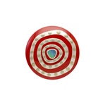 身につける漆 蒔絵のアクセサリー ブローチ 丸5 銀の迷宮 朱色 坂本これくしょんの艶やかで美しくとても軽い和木に漆塗りのアクセサリー SAKAMOTO COLLECTION wearable URUSHI Platinum MAKIE brooch Labyrinth red ふっくらとした丸いフォルムに永遠のフェミニンカラー、奥深くへと誘いこまれるデザインが印象的で美しい螺鈿の輝きが華やかさを演出。  #ブローチ #brooch #銀の迷宮 #朱色 #プレゼント #還暦のお祝い #プラチナ箔螺鈿蒔絵 #蒔絵のブローチ #軽いブローチ #漆塗り #身につける漆 #坂本これくしょん #会津 