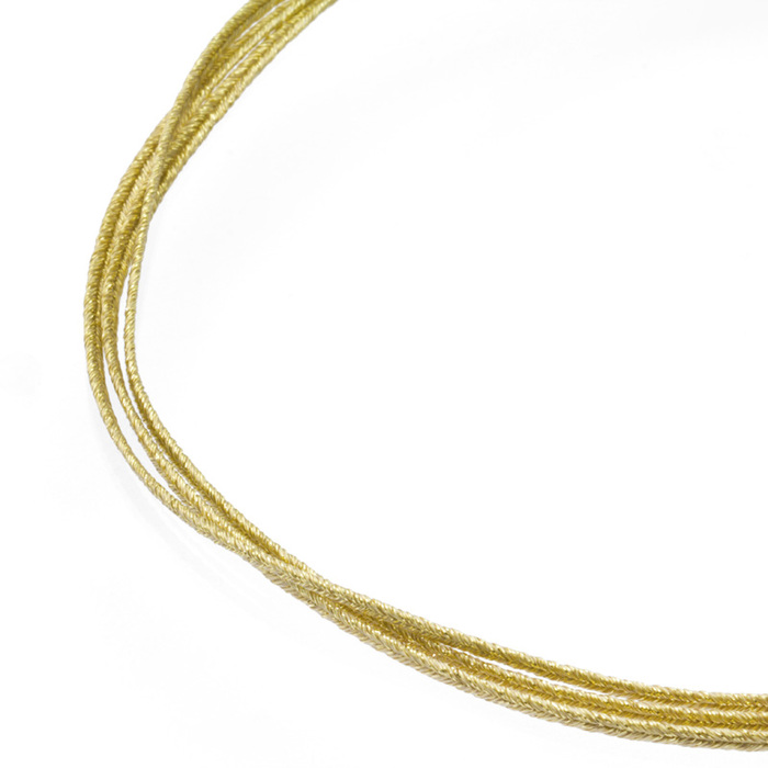 身につける漆 平編紐 ラメコード 3本 40cm 坂本これくしょんの艶やかで美しくとても軽い和木に漆塗りのアクセサリー wearable URUSHI accessories Cord Lame Thread Gold color 漆のアクセサリーを素敵に輝かせるアクセサリー用コード、ラメ糸を使用したゴールドカラーの３本タイプでより華やかさを演出、柔らかな仕上がりなので着けやすいのが特徴、いろいろなトップとあわせやすく、カジュアルな日常使いにも、華やかなお出かけシーンにもマッチしオールシーズン活用できます。 イメージ写真2