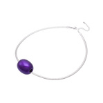 SAKAMOTO COLLECTION 身につける漆 漆のアクセサリー ペンダント つや玉 本紫色 オメガフラットコード 坂本これくしょんの艶やかで美しくとても軽い和木に漆塗りのアクセサリー SAKAMOTO COLLECTION wearable URUSHI accessories pendants Glossy Jewel purple color 発色の良い上品でクールな印象のパープルカラー、シャープかつシンプルな印象でシルバーカラーが素敵なコードは滑らかなカーブで女性的な印象も添え着け心地も軽くふんわりとフィット、木の優しさ、軽さを実感のデザイン。  #ペンダント #つや玉 #本紫色 #紫ペンダント #パープルペンダント #軽いペンダント #古希のお祝い #喜寿のお祝い #pendants #GlossyJewel #purple #violet #漆塗り #軽さを実感 #身につける漆 #漆のアクセサリー #坂本これくしょん #会津若松市 