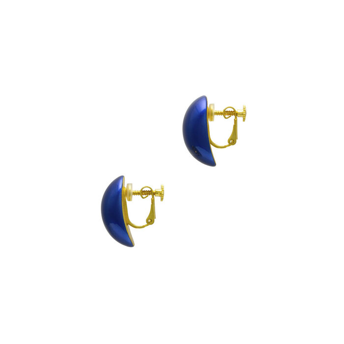 身につける漆 漆のアクセサリー イヤリング こでまり コバルト色 坂本これくしょんの艶やかで美しくとても軽い和木に漆塗りのアクセサリー SAKAMOTO COLLECTION wearable URUSHI earrings KODEMARI Cobalt Blue 発色の良い鮮やかな強いブルー、シーンを選ばず使えるベーシックな形が魅力、軽く耳元に負担がかかりにくいのが嬉しい。 イメージ写真2