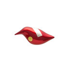 坂本これくしょん 身につける漆 漆のアクセサリー ブローチ 小鳥 唐紅色 艶やかで美しくとても軽い和木に漆塗りのアクセサリー SAKAMOTO COLLECTION wearable URUSHI Makie brooch Small Bird Tang Crimson red 大人の雰囲気を持つ朱色、手のひらに納まるような可愛らしいサイズ感、プラチナ箔と金箔蒔絵でより華やかでクールなイメージに。  #ブローチ #brooch #小鳥 #唐紅色 #プラチナ箔 #金箔 #小鳥のブローチ #蒔絵のブローチ #蒔絵のアクセサリー #漆のアクセサリー #身につける漆 #坂本これくしょん #会津 