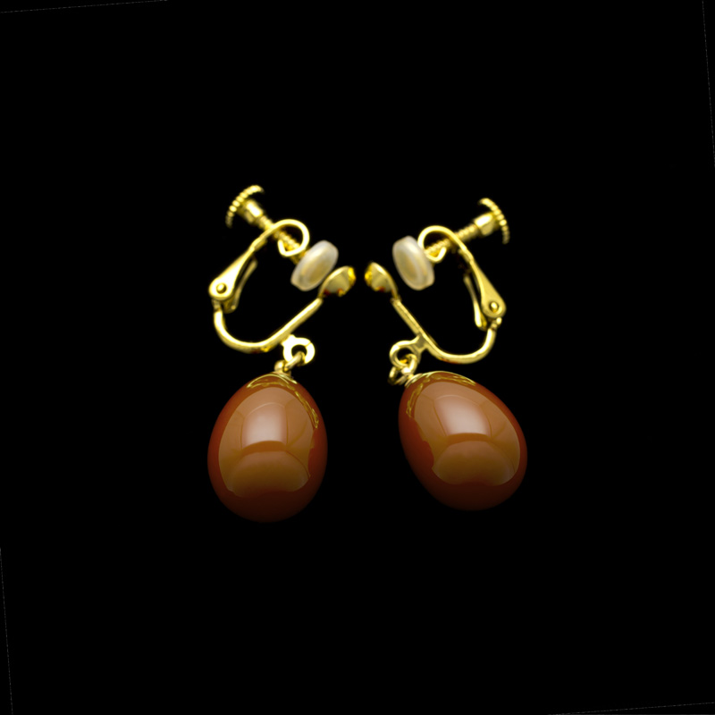 02E2166 SAKAMOTO COLLECTION wearable URUSHI accessories earrings Flower Honey Jewel yellowish vermilion-8.jpg