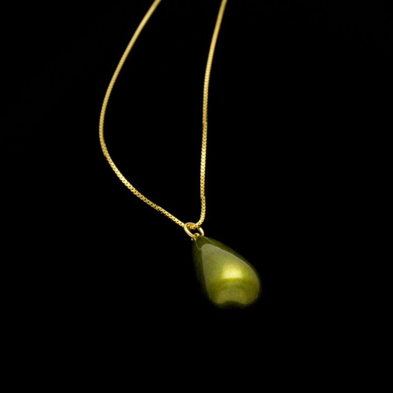 77N8150 SAKAMOTO COLLECTION wearable URUSHI pendant Hana_shizuku Pistachio green Sliding box Chain cord-9.jpg