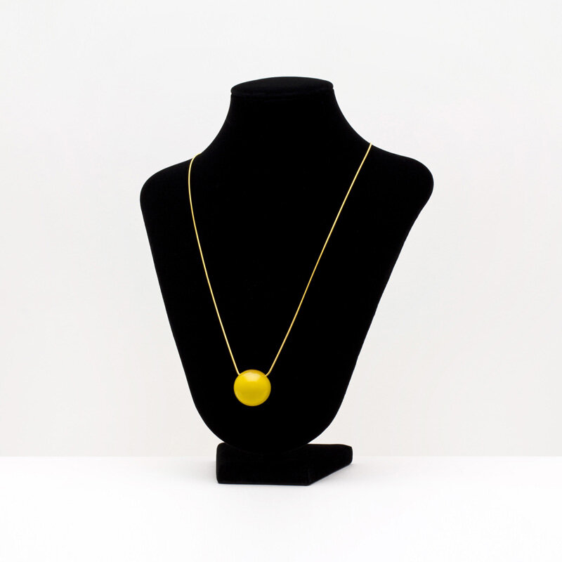 80N8035 SAKAMOTO COLLECTION jewel of forest pendant Nuts & Acrylic Sunflower field Yellow-b.jpg