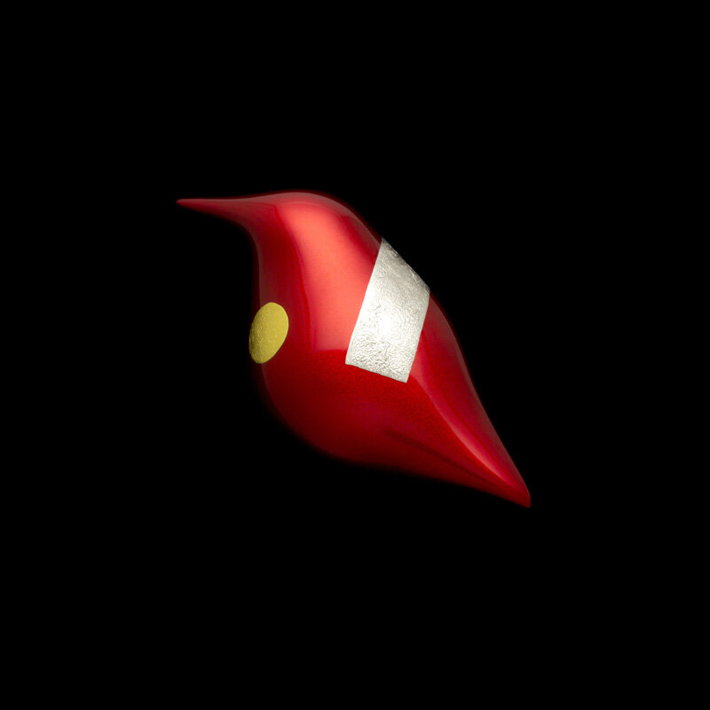 G1B4265 SAKAMOTO COLLECTION wearable URUSHI Makie brooch Small Bird Tang Crimson red-b.jpg